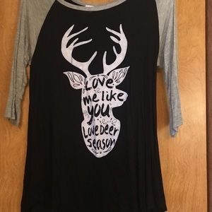 Deer season baseball shirt